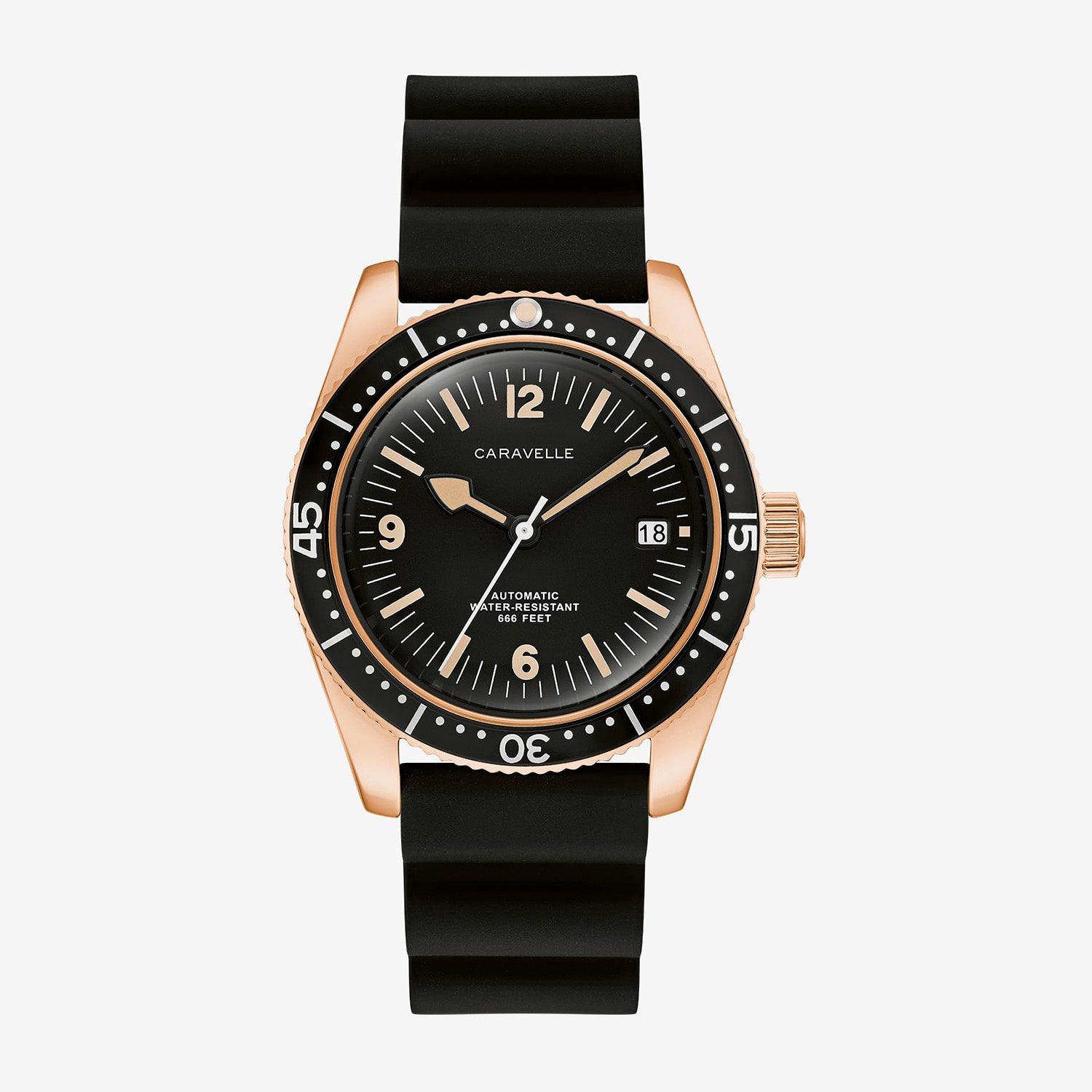Caravelle Designed By Bulova Mens Black Strap Watch 44b130