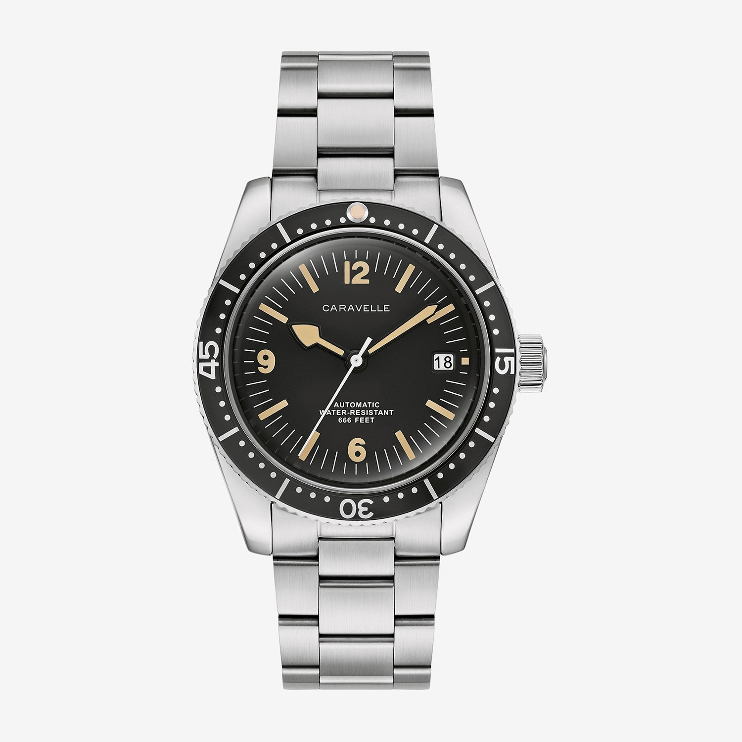 Caravelle Designed By Bulova Mens Silver Tone Stainless Steel Bracelet Watch 43b175