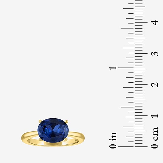 Gemstone 14K Gold Over Silver Oval Solitaire Cocktail Ring