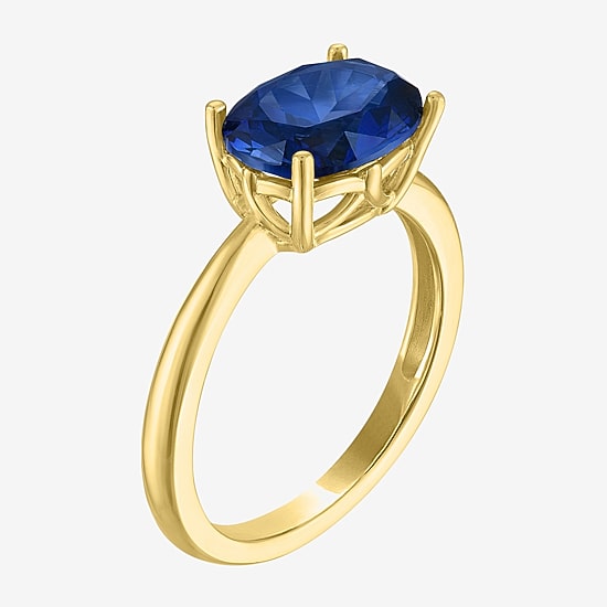Gemstone 14K Gold Over Silver Oval Solitaire Cocktail Ring