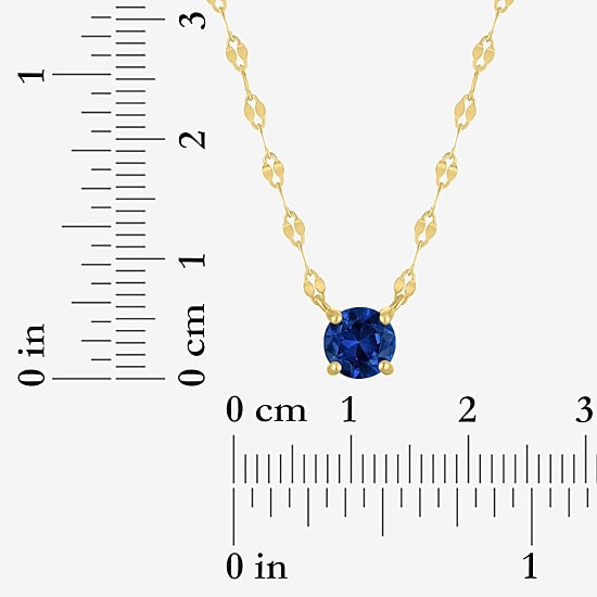 Gemstone 14K Gold Over Silver Round 18 Inch Pendant Necklace