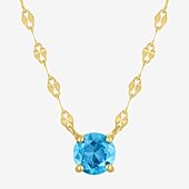 Gemstone 14K Gold Over Silver Round 18 Inch Pendant Necklace