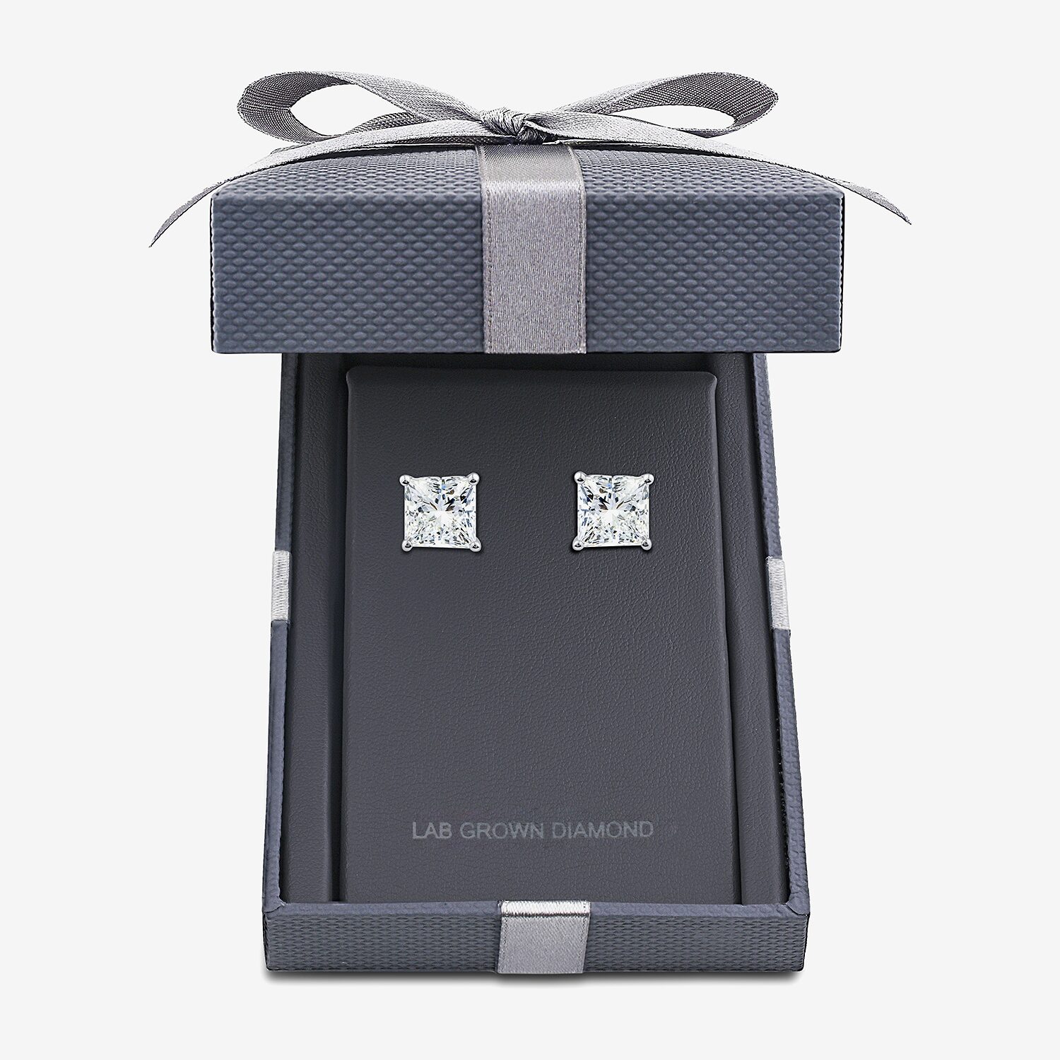 Grown Gorgeous (Vs2,F) 4 1/2 CT. T.W. Lab-Grown Diamond 14K Gold or Platinum 8.2mm Princess Stud Earrings