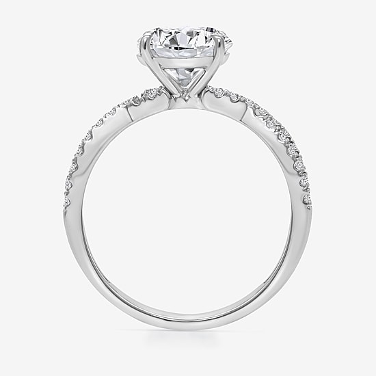 I, Si2 Womens 2 1/4 CT. T.W. Lab Grown White Diamond 10K Gold Round Side Stone Bypass  Engagement Ring
