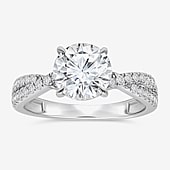 I, Si2 Womens 2 1/4 CT. T.W. Lab Grown White Diamond 10K Gold Round Side Stone Bypass  Engagement Ring