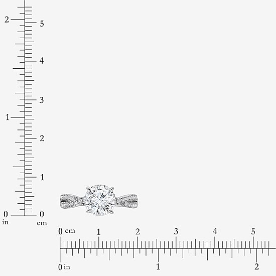 I, Si2 Womens 2 1/4 CT. T.W. Lab Grown White Diamond 10K Gold Round Side Stone Bypass  Engagement Ring