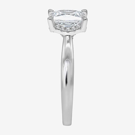 Womens 2 1/7 Ct. T.W. Lab Grown White Diamond 14K Gold Halo Engagement Ring