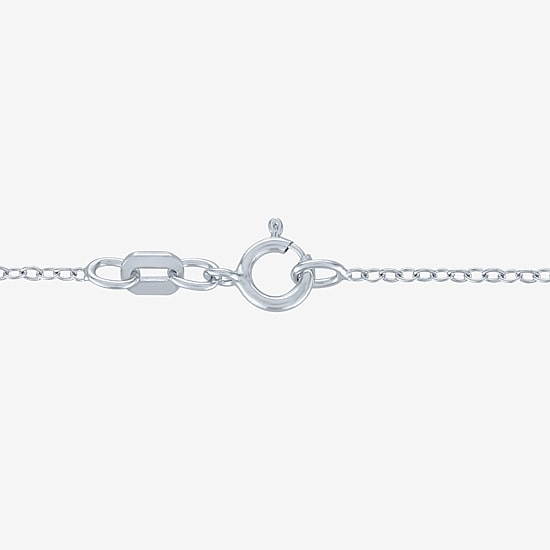 Yes, Please! Womens Lab Created White Sapphire Sterling Silver Cross Pendant