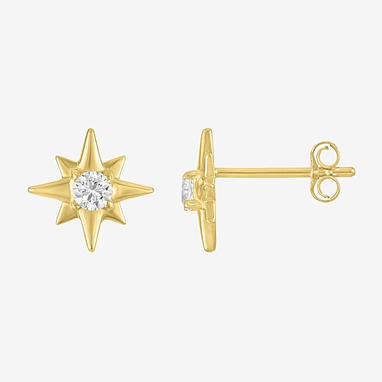 Yes, Please! Womens Lab Created White Sapphire 14K Gold Over Silver Star 2-pc. Jewelry Set