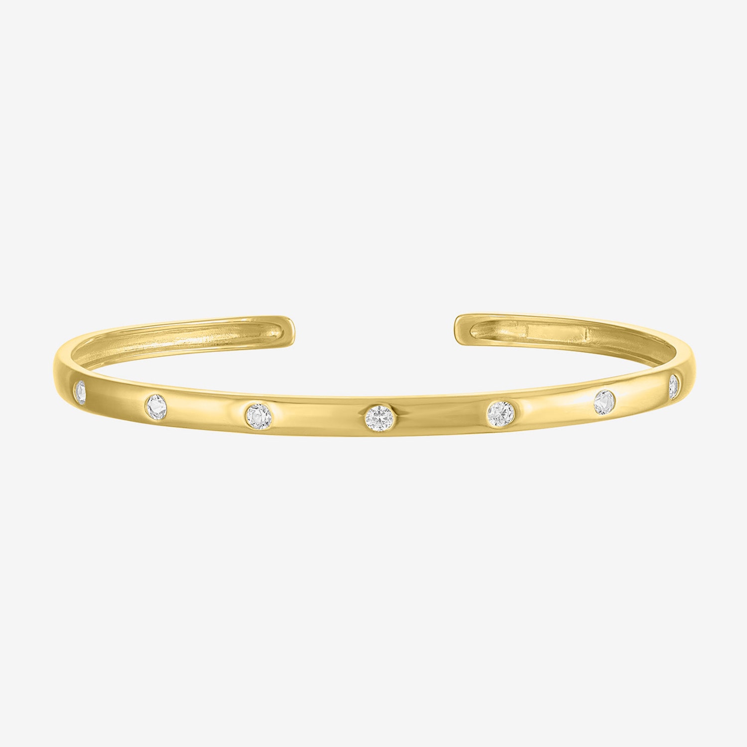 Yes, Please! Womens White Sapphire 14K Gold Over Silver Cuff Bracelet