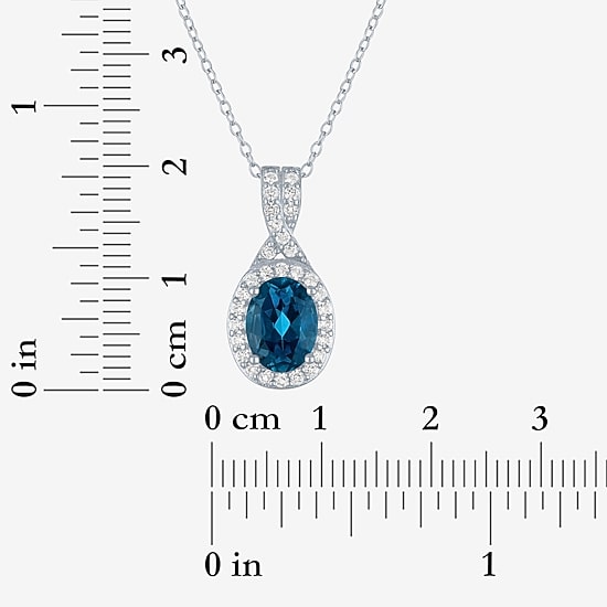 Yes, Please! Womens Genuine Blue Topaz Sterling Silver Pendant
