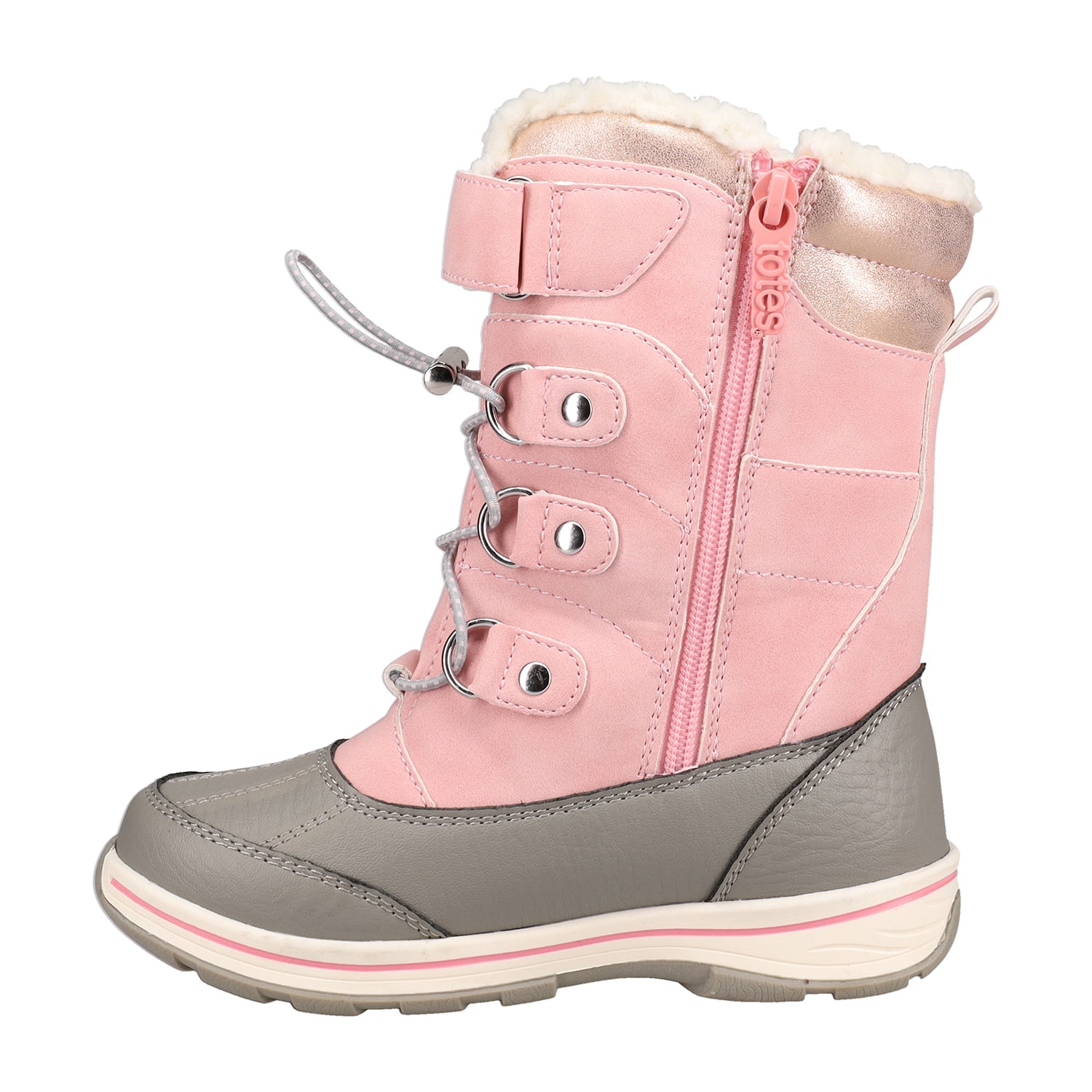 Totes Big Kid Girls Diamond Waterproof Insulated Flat Heel Winter Boots