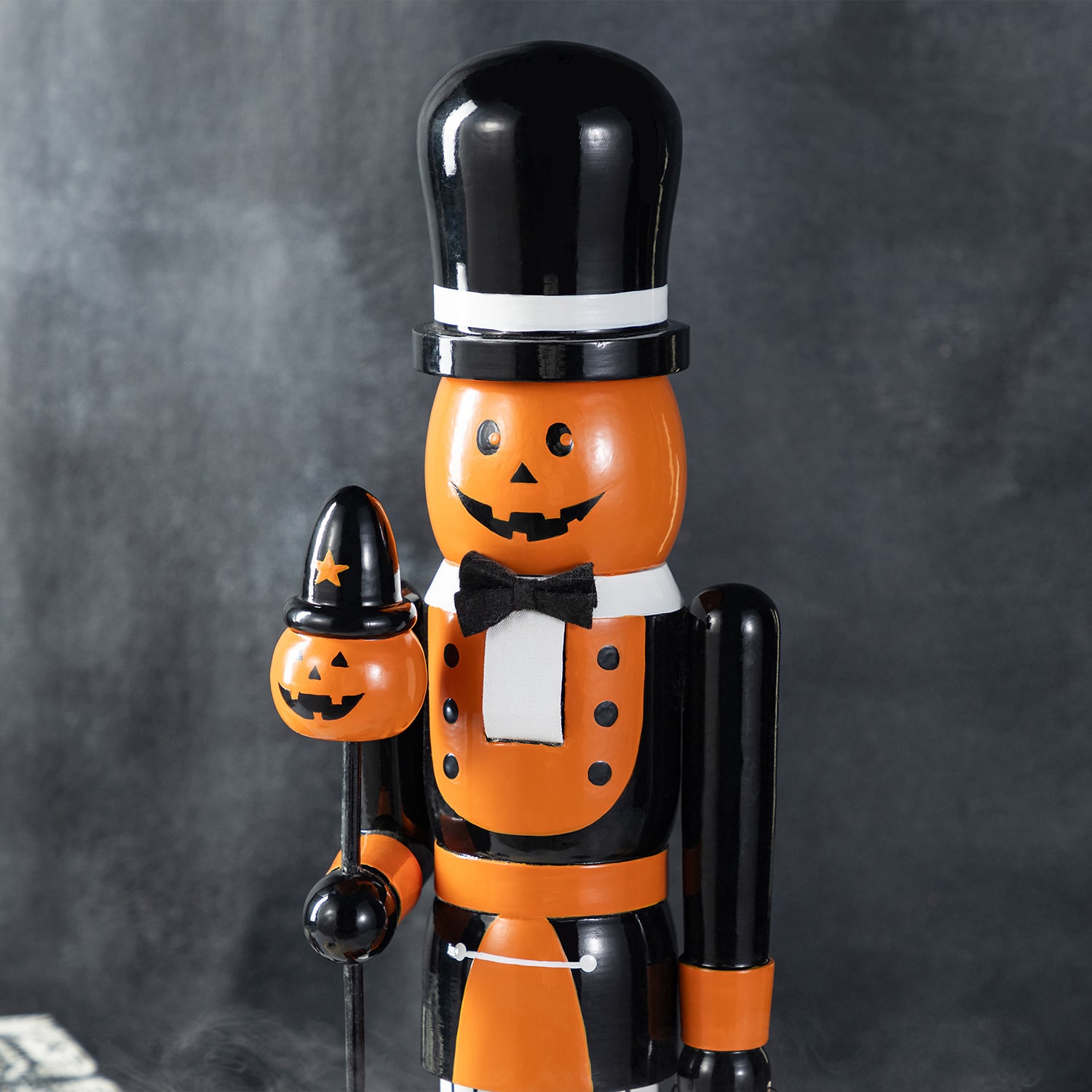 Glitzhome 19"H Halloween Wood Pumpkin Wood Nutcracker