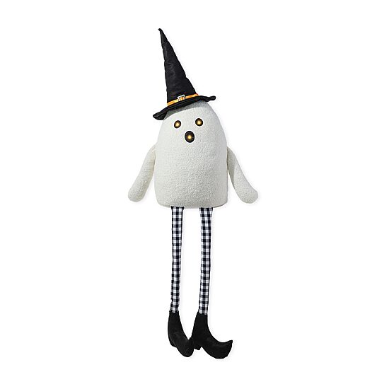 Glitzhome 66"H Halloween Oversized Lighted Fabric Ghost Sitter Porch Sign