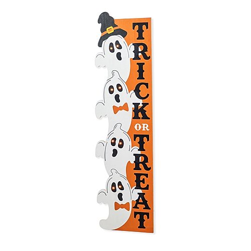 Glitzhome 42"h Lighted Halloween Wood Stacked Ghost Halloween Porch Sign In Multiple Colors