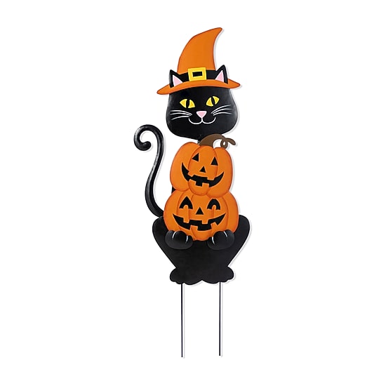 Glitzhome 36"H Halloween Metal  Black Cat Halloween Yard Art