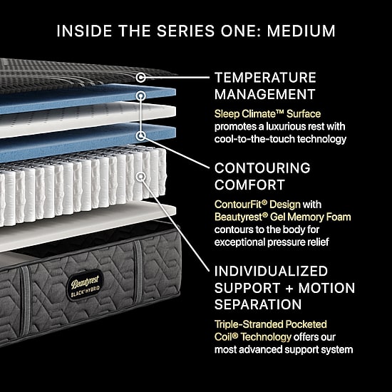 Beautyrest Black Series One 13" Hybrid Medium Tight Top - Mattress Only