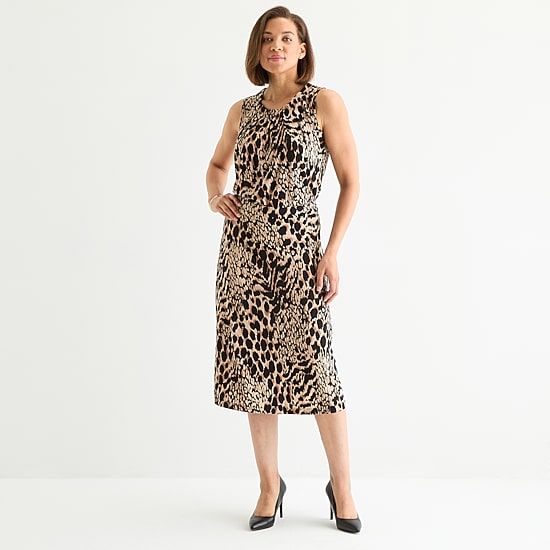 Black Label by Evan-Picone Womens Midi A-Line Skirt