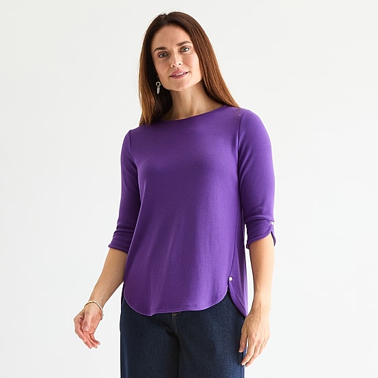 Liz Claiborne Tall Womens Round Neck 3/4 Sleeve Tunic Top