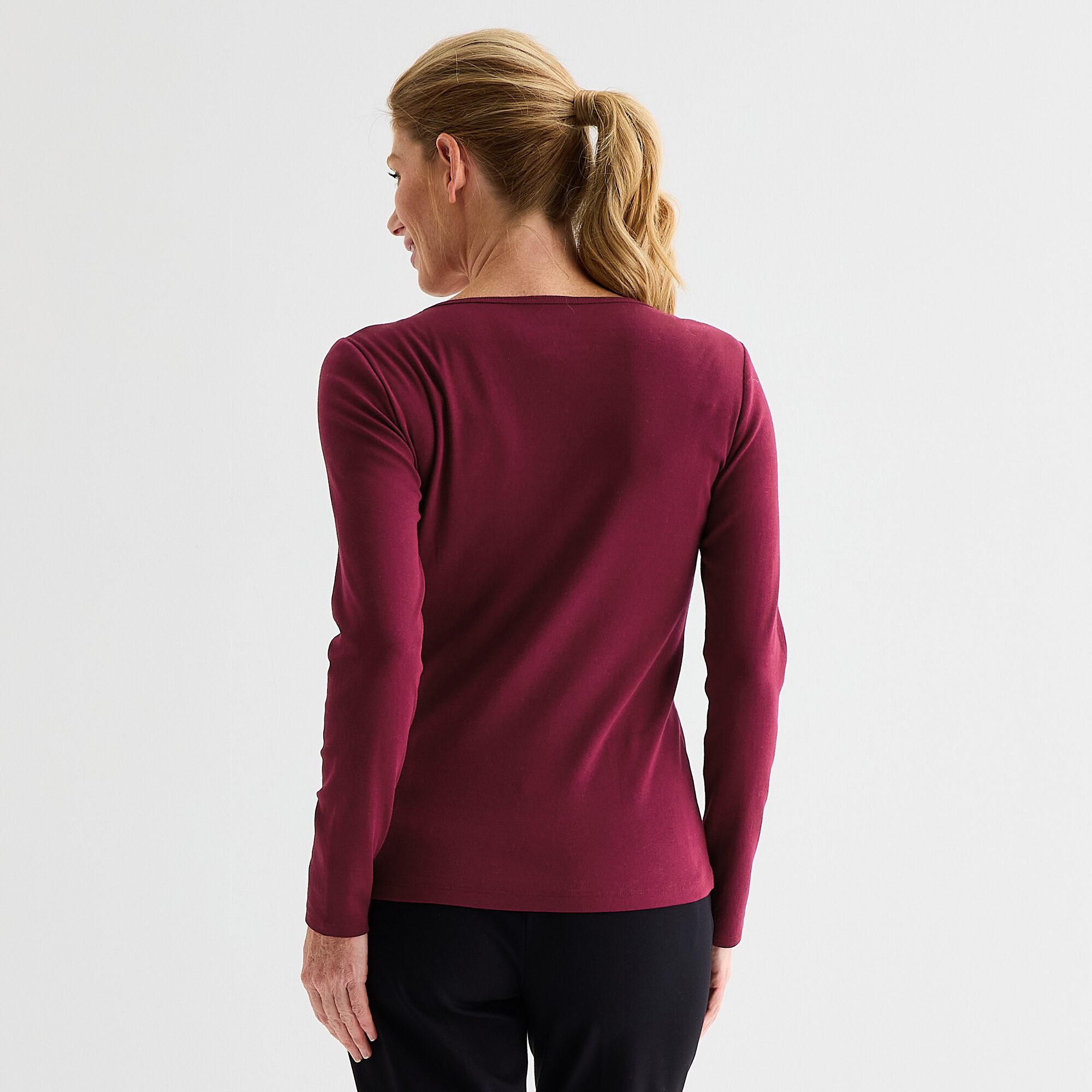 Liz Claiborne Womens Tall Crew Neck Long Sleeve T-Shirt