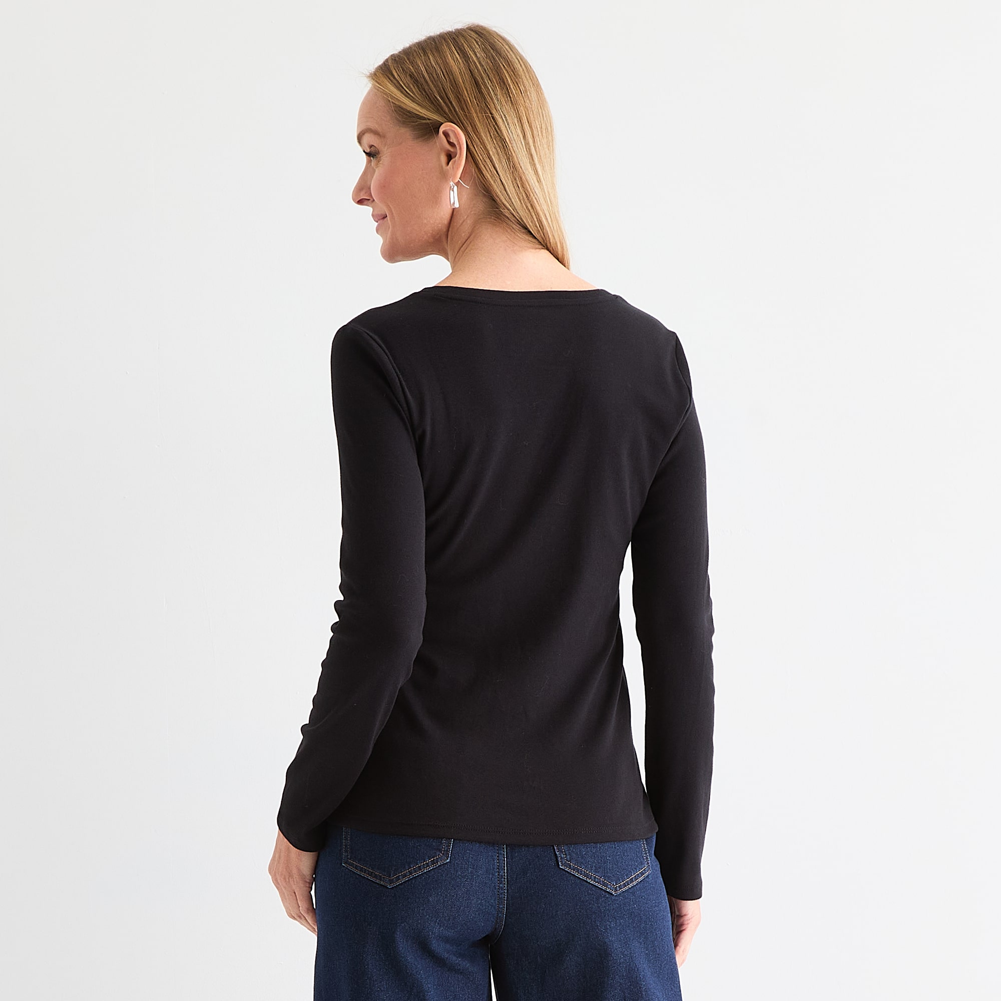 Liz Claiborne Womens Tall V Neck Long Sleeve T-Shirt