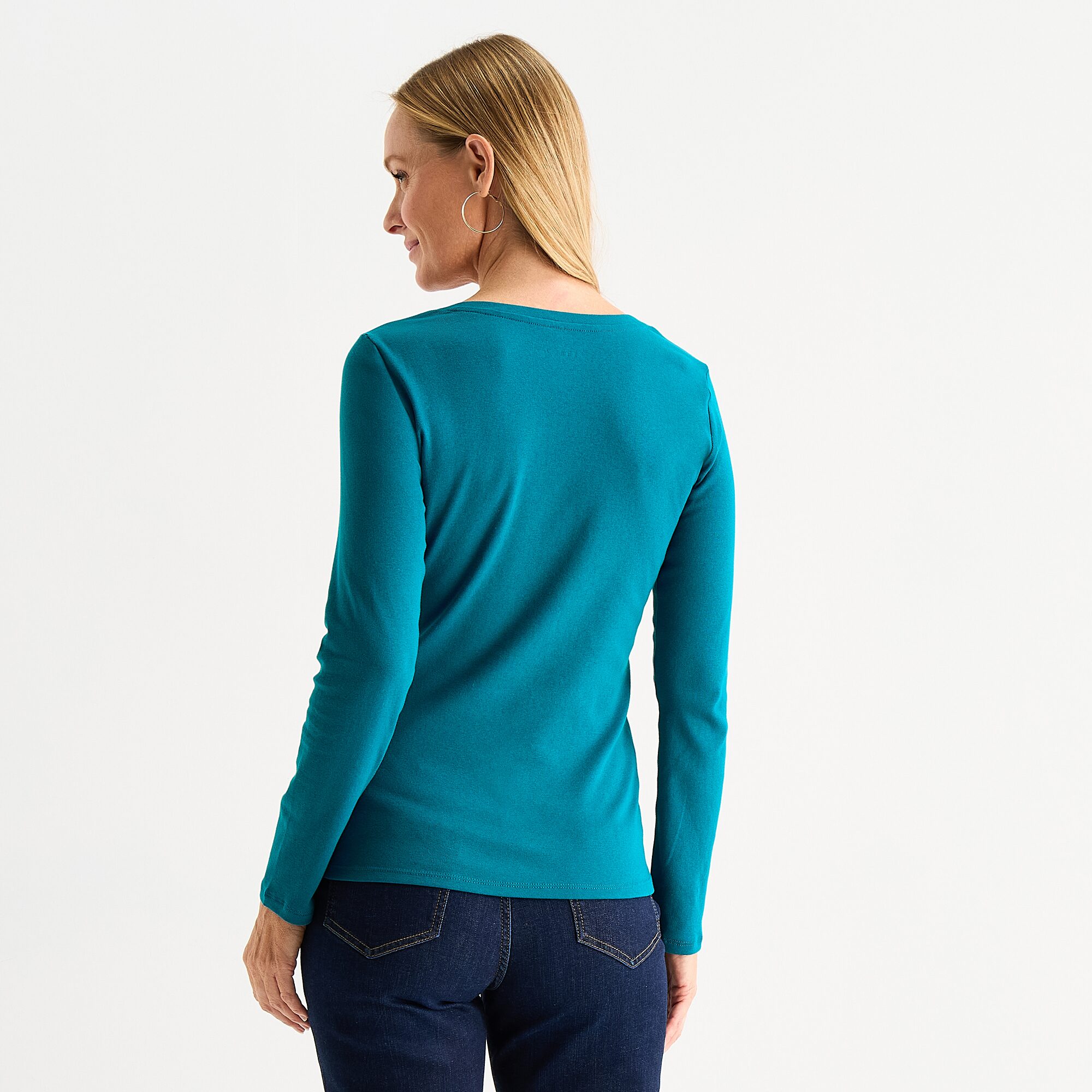 Liz Claiborne Womens Tall V Neck Long Sleeve T-Shirt