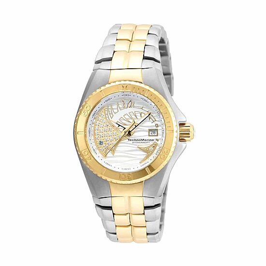 Techno Marine Womens Two Tone Stainless Steel Bracelet Watch Tm-115204