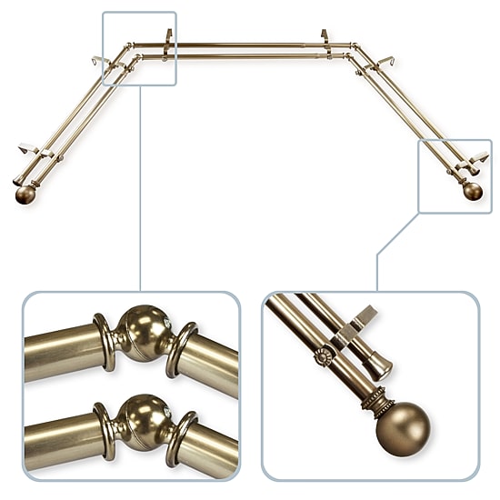Rod Desyne Jordana Double Bay Window Rod