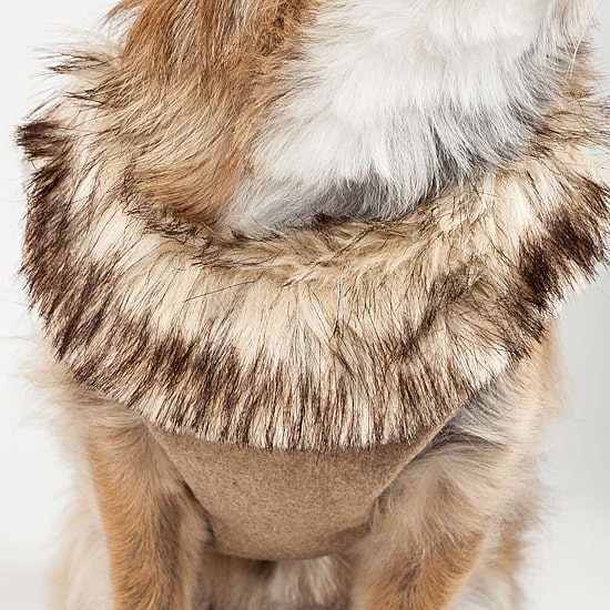 Pet Life Luxe 'Furracious' 2-In-1 Mesh Reversed Adjustable-Leash W/ Removable Fur Collar Dog Harness