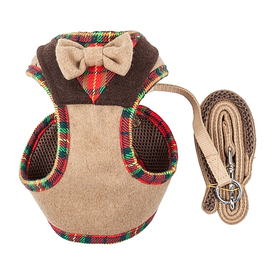 Pet Life Luxe 'Dapperbone' 2-In-1 Mesh Reversed Adjustable-Leash W/ Fashion Bowtie Dog Harness