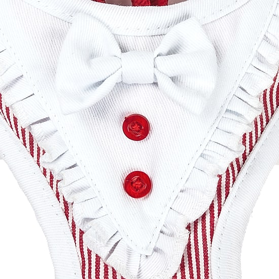 Pet Life Luxe 'Spawling' 2-In-1 Mesh Reversed Adjustable-Leash W/ Fashion Bowtie Dog Harness