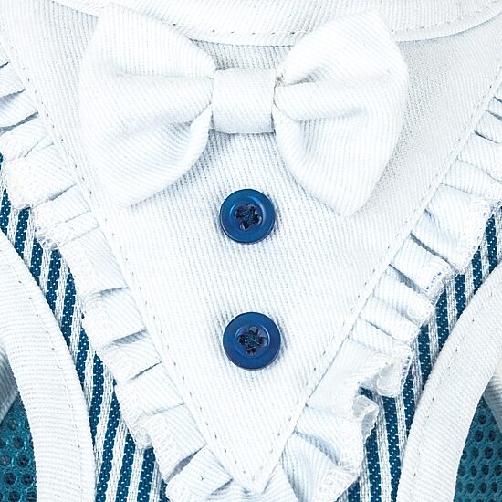 Pet Life Luxe 'Spawling' 2-In-1 Mesh Reversed Adjustable-Leash W/ Fashion Bowtie Dog Harness