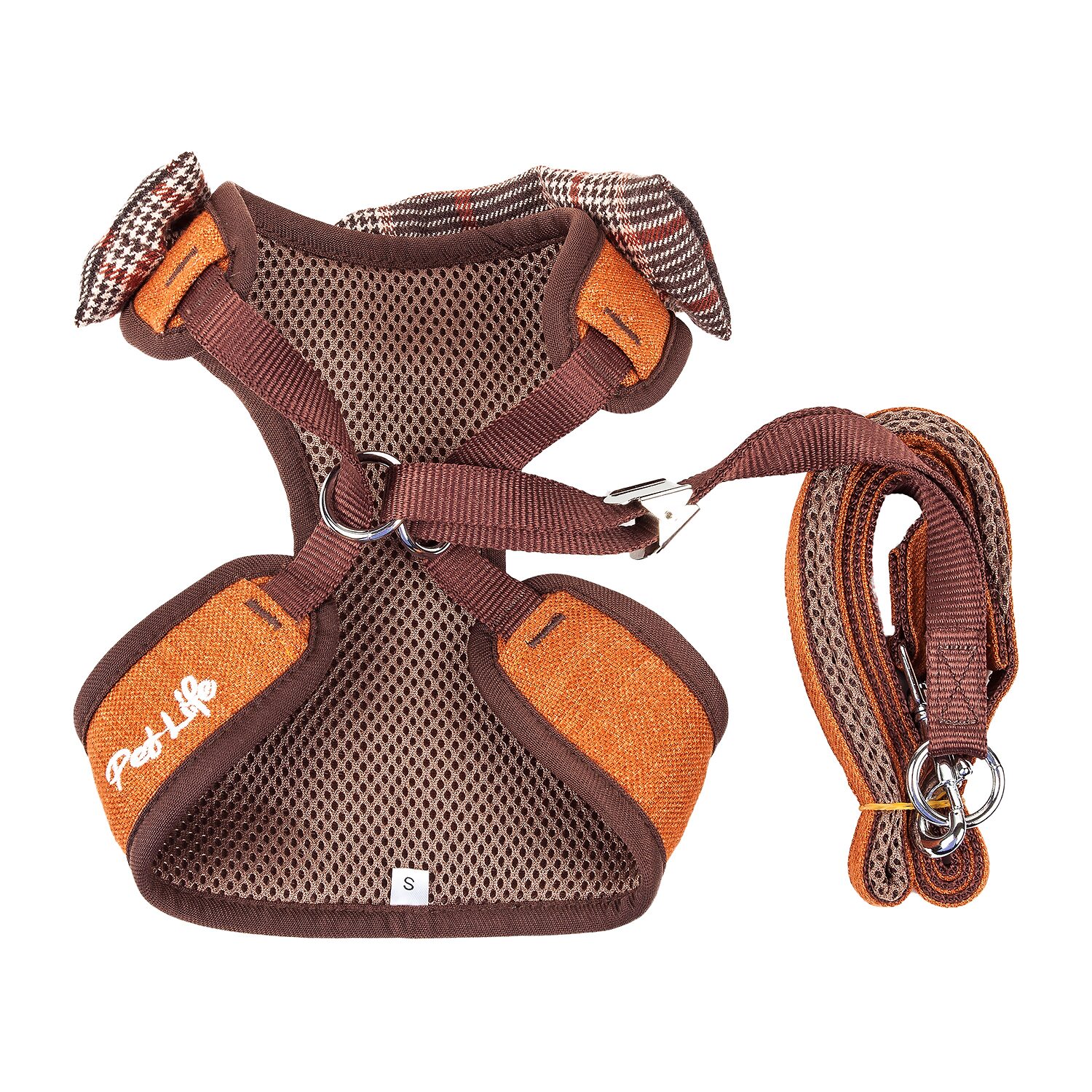 Pet Life Luxe 'Pawsh' 2-In-1 Mesh Reversed Adjustable-Leash W/ Fashion Bowtie Dog Harness