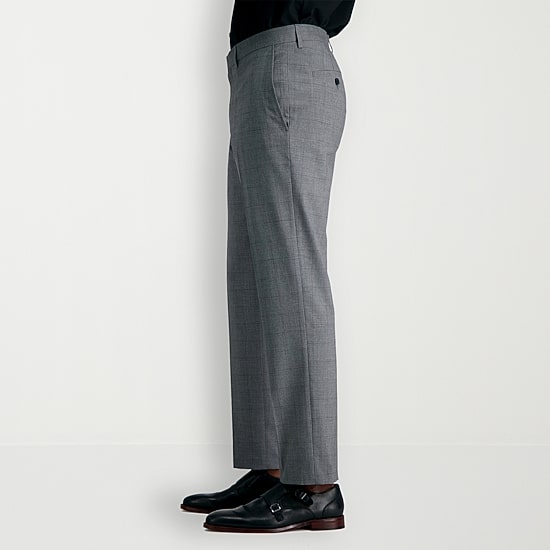 Haggar JMH Glen Plaid Mens Stretch Fabric Slim Fit Flat Front Suit Pant