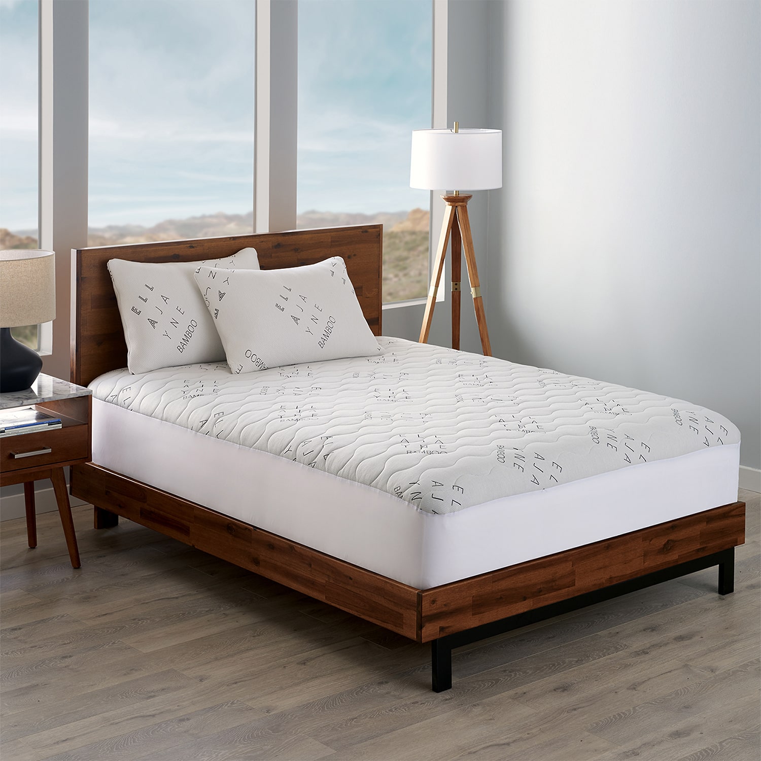 Ella Jayne Density Adjustable Bamboo Rayon Shredded Memory Foam Pillow with Bonus Travel Pillow Set of 2