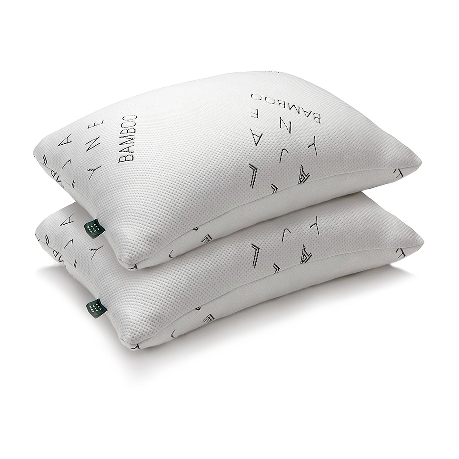 Ella Jayne Density Adjustable Bamboo Rayon Shredded Memory Foam Pillow with Bonus Travel Pillow Set of 2