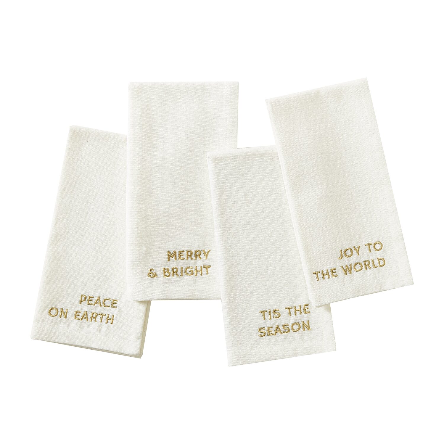 Threadmade Joyful Sentiment Embroidered 4-pc. Napkins
