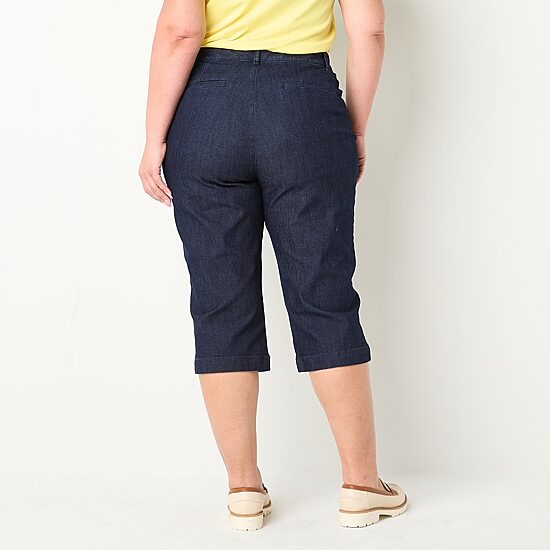 St. John's Bay Secretly Slender Womens Plus Straight Mid Rise Capri Pant