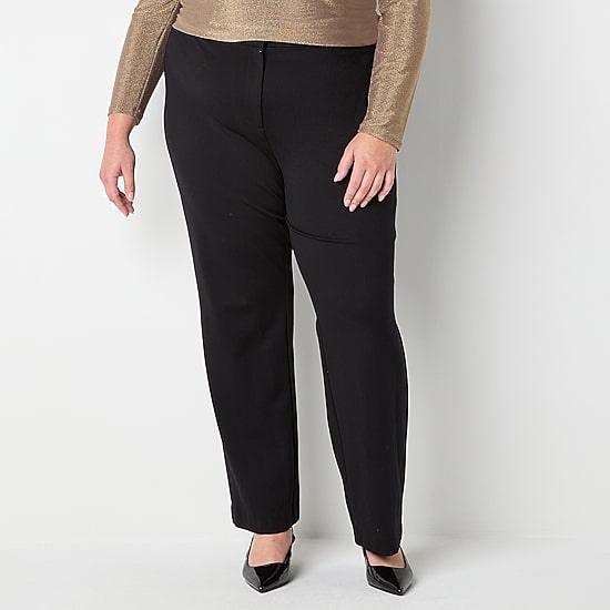 Worthington Plus Womens Straight Leg Trouser