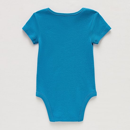 Okie Dokie Baby Boys Round Neck Short Sleeve Rib Bodysuit