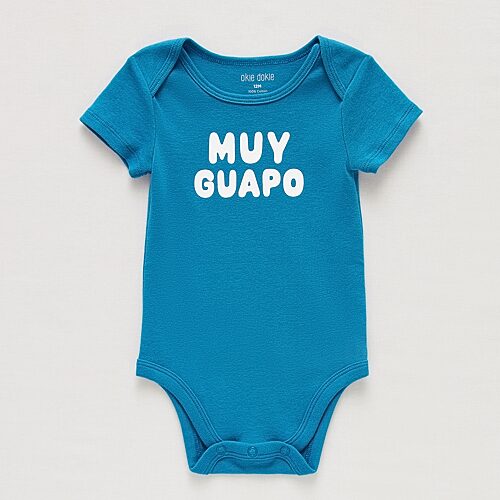 Okie Dokie Baby Boys Round Neck Short Sleeve Rib Bodysuit, 18 Months, Beige