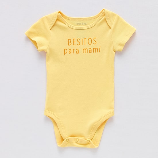 Okie Dokie Baby Unisex Round Neck Short Sleeve Rib Bodysuit