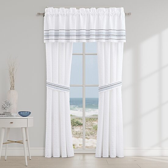 Queen Street Blue Haven Rod Pocket Room Darkening Set of 2 Curtain Panel