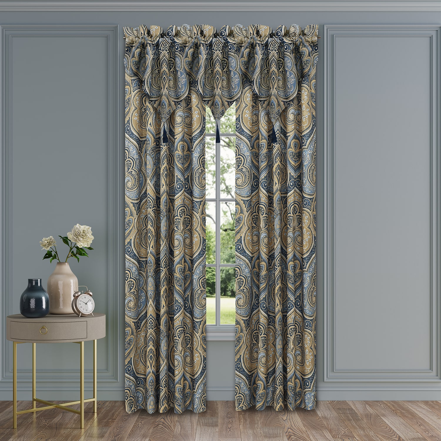 Royal Court Messina Rod Pocket Room Darkening Set of 2 Curtain Panel