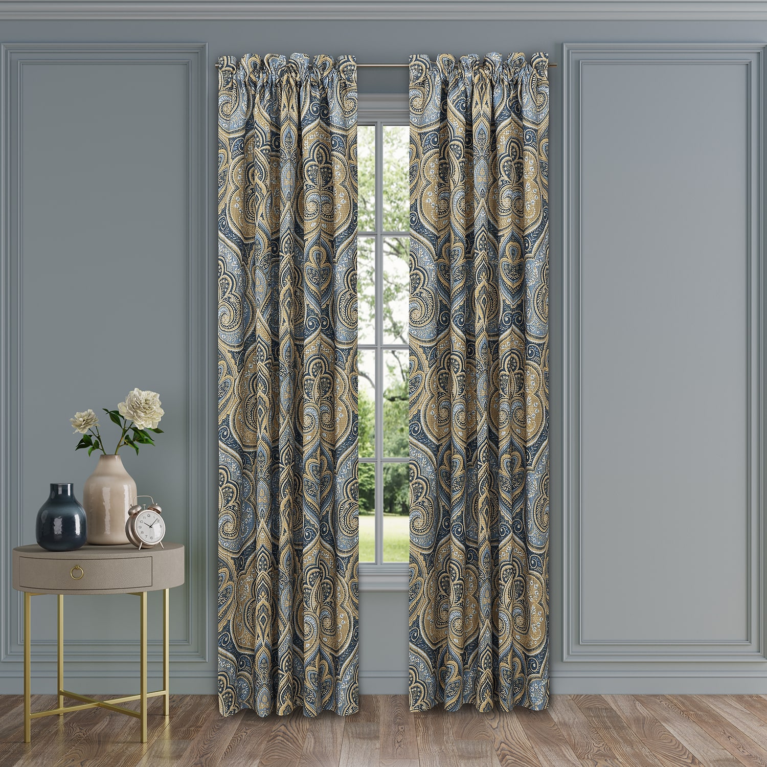 Royal Court Messina Rod Pocket Room Darkening Set of 2 Curtain Panel