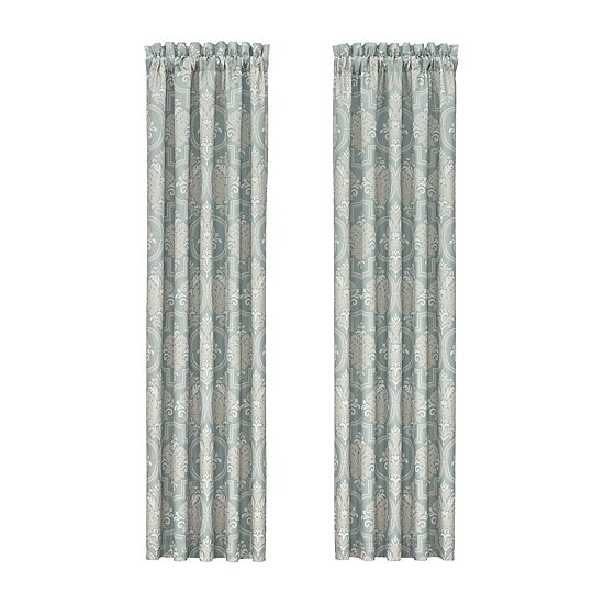 Royal Court Tranquilty Rod Pocket Room Darkening Set of 2 Curtain Panel