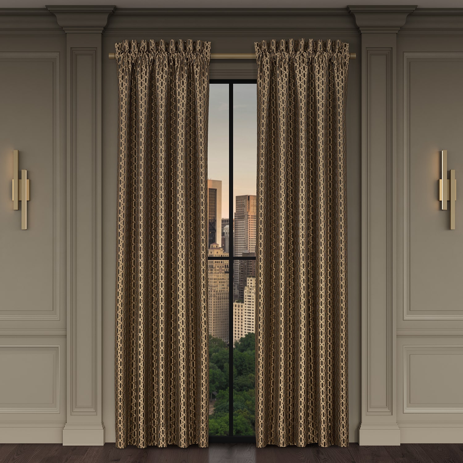 Queen Street Melbourne Rod Pocket Room Darkening Set of 2 Curtain Panel