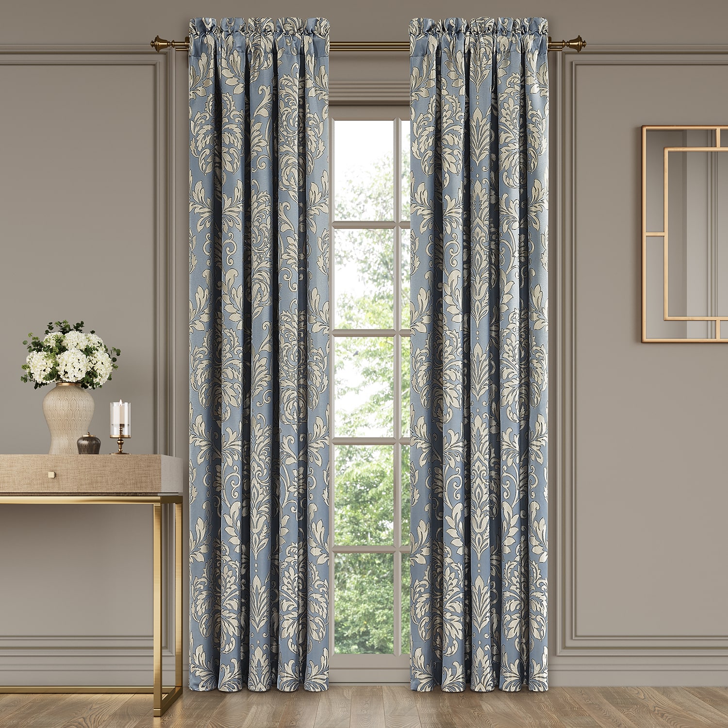 Royal Court Lorenzo Rod Pocket Room Darkening Set of 2 Curtain Panel