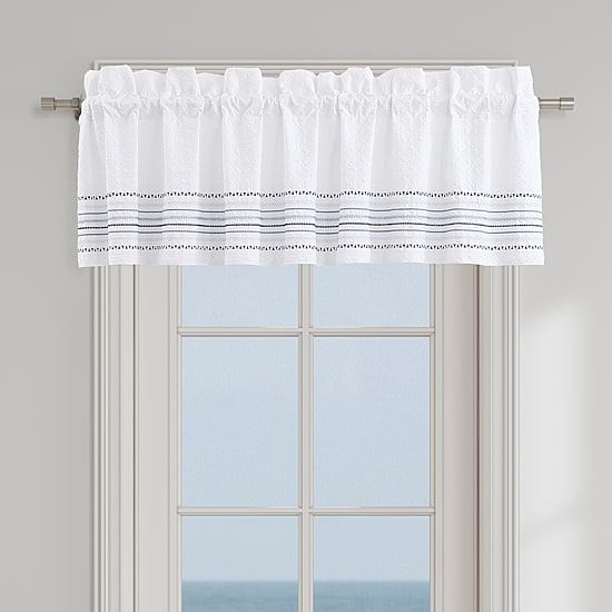 Queen Street Blue Haven Rod Pocket Tailored Valance