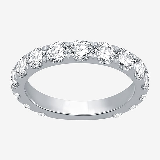 (H-I / I1) Womens 3 CT. T.W. Lab Grown White Diamond 10K Gold Wedding Band